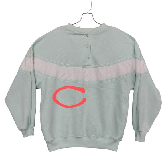 Vintage Lavon by Cheerful Corp Sweatshirt Top Size Small Mint Green and White - Picture 7 of 8